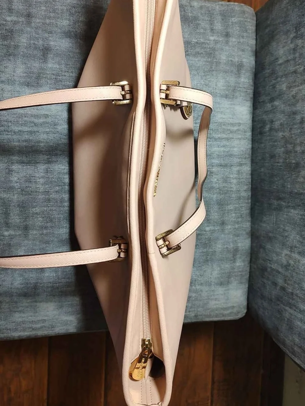 Michael Kors Blush Saffiano Leather Tote with Gold Charm